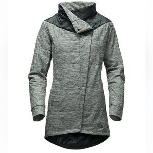 The North Face Women’s Long Pseudio Cowlneck Full Zip Green Puffer Jacket XS